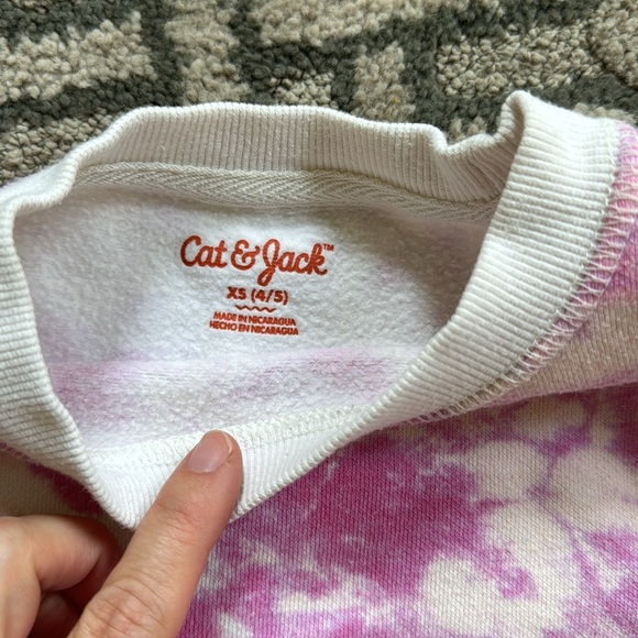 Cat and Jack pink tie dye sweatshirt size XS (4/5) - Picture 2 of 3